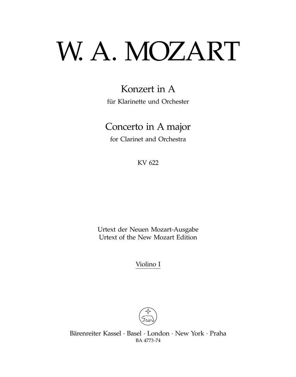 Wolfgang Amadeus Mozart: Clarinet Concerto In A K.622: Clarinet: Part