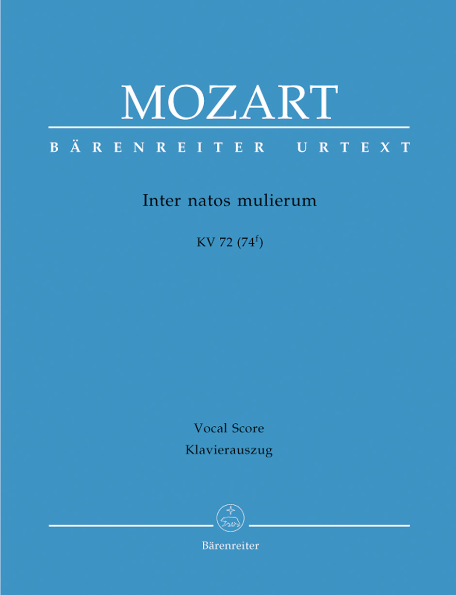Wolfgang Amadeus Mozart: Inter Natos Mulierum K.72: Mixed Choir: Vocal Score