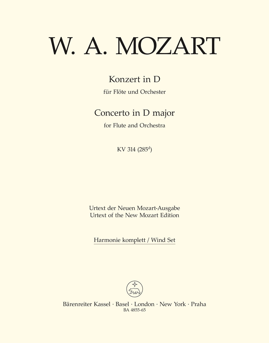 Wolfgang Amadeus Mozart: Flute Concerto In D K.314: Flute: Parts