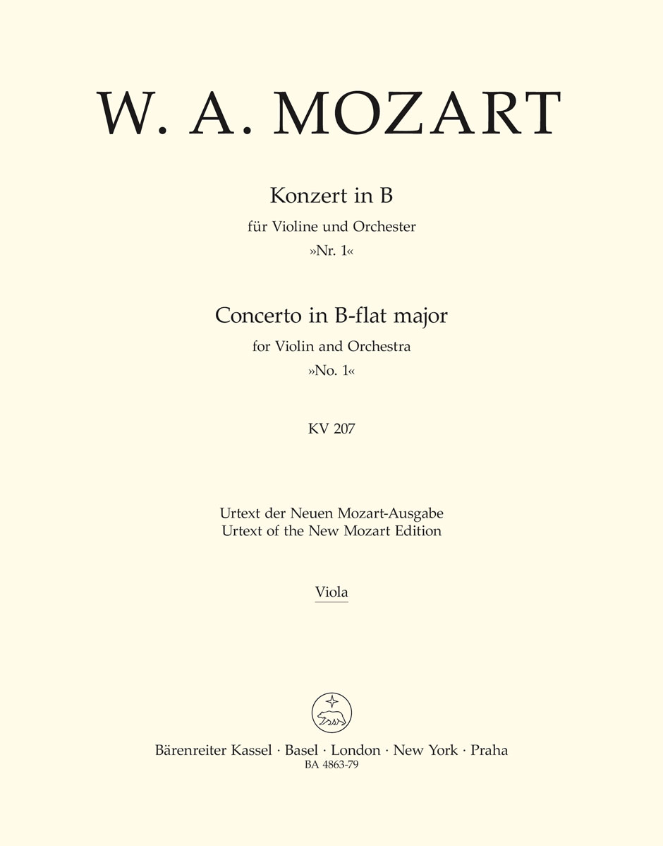 Wolfgang Amadeus Mozart: Violin Concerto No.1 in B-flat major K.207: Violin: