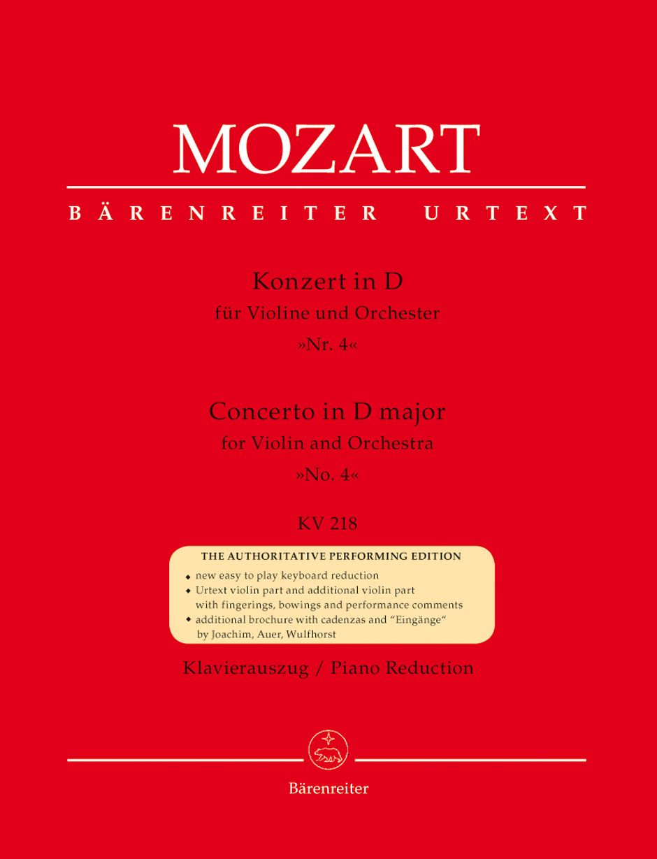 Wolfgang Amadeus Mozart: Violin Concerto No.4 in D major K.218: Violin: