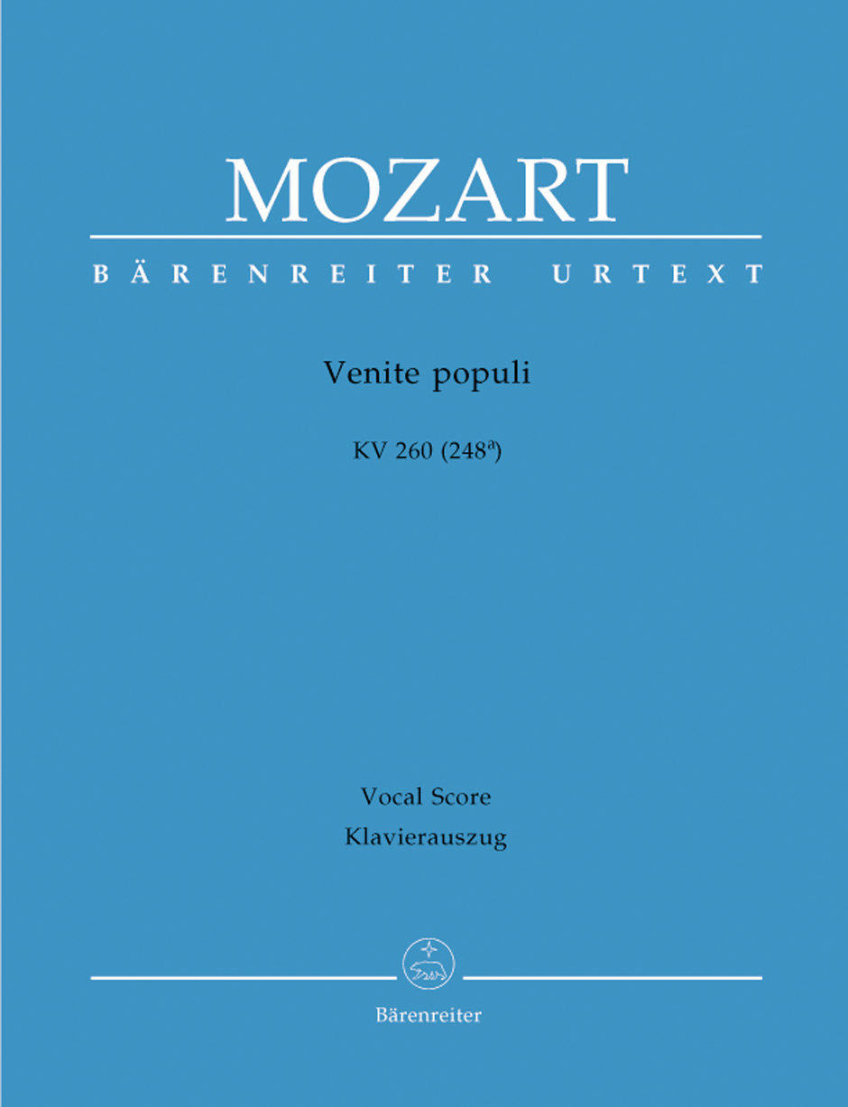 Wolfgang Amadeus Mozart: Venite Populi In D Major: Mixed Choir: Vocal Score