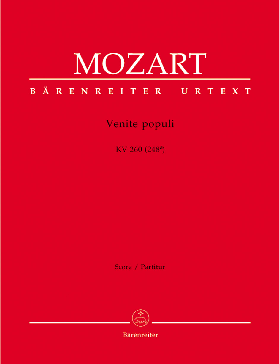 Wolfgang Amadeus Mozart: Venite Populi In D Major: Mixed Choir: Score