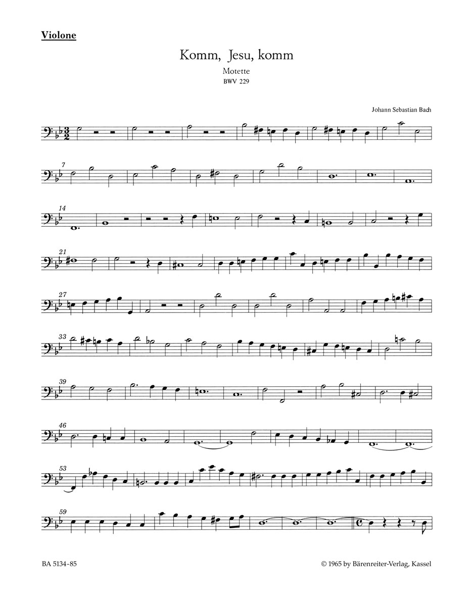 Johann Sebastian Bach: Motet No.5 Komm  Jesu  komm BWV 235: Double Choir: Part