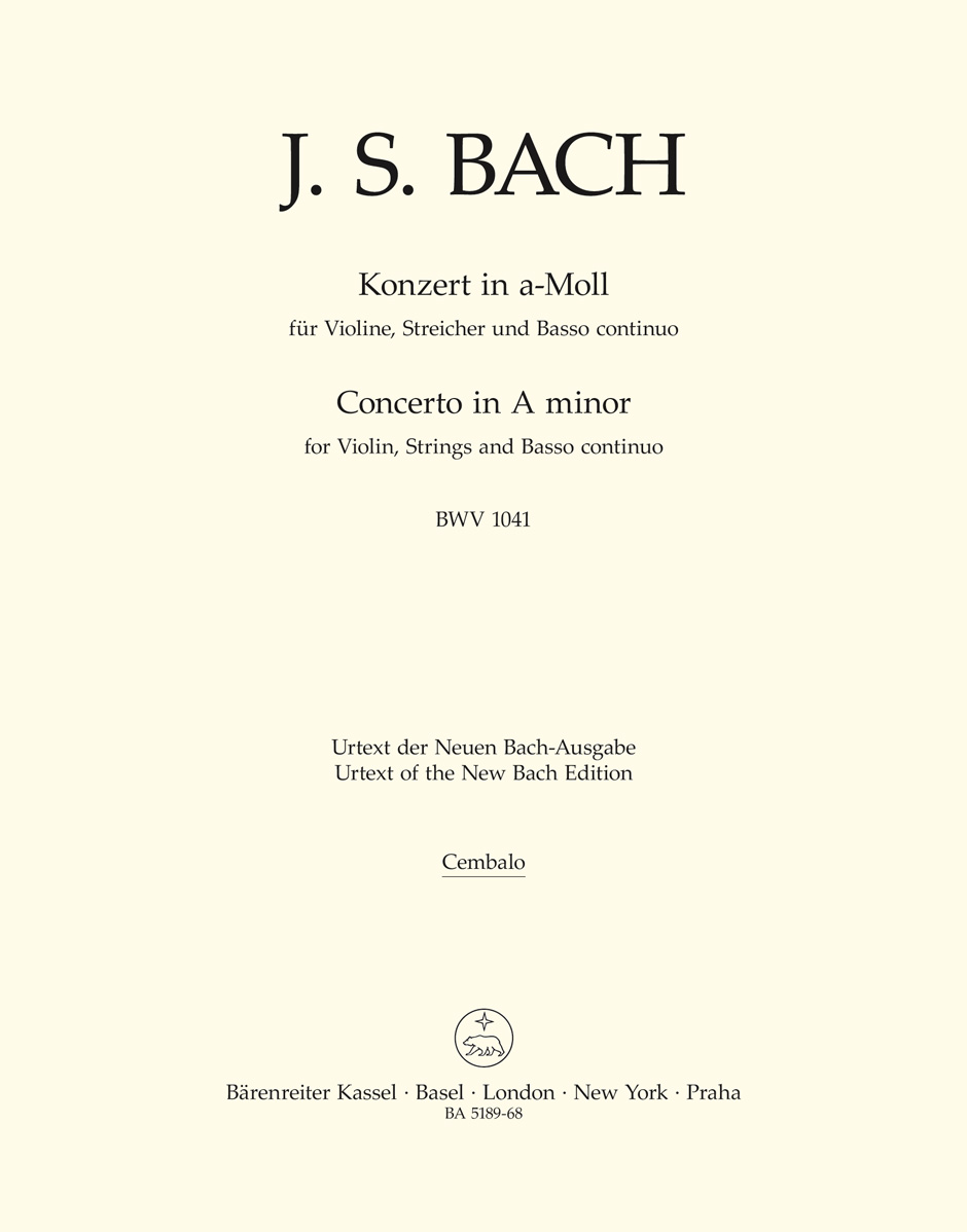 Johann Sebastian Bach: Violin Concerto In A Minor BWV 1041: Violin: Part