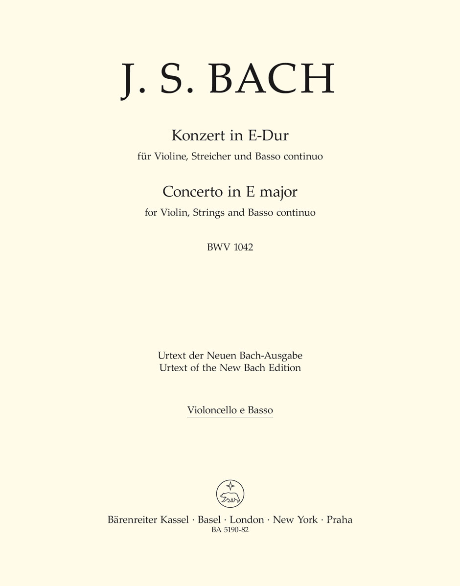 Johann Sebastian Bach: Violin Concerto In E BWV 1042: Violin: Part