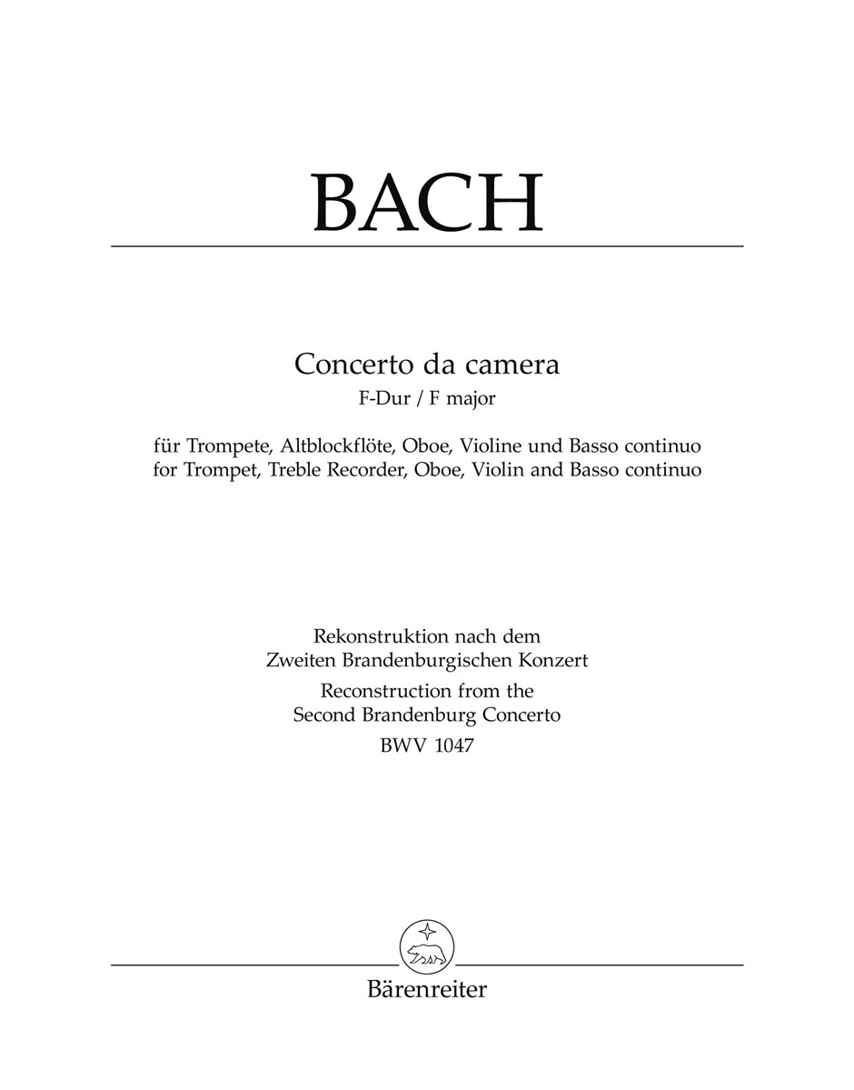 Johann Sebastian Bach: Concerto Da Camera In F Major: Chamber Ensemble: Score