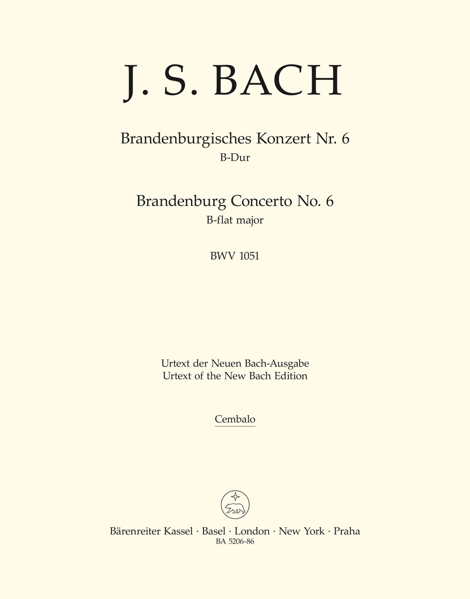 Johann Sebastian Bach: Brandenburg Concerto No.6 In B-Flat BWV 1051: Harpsichord