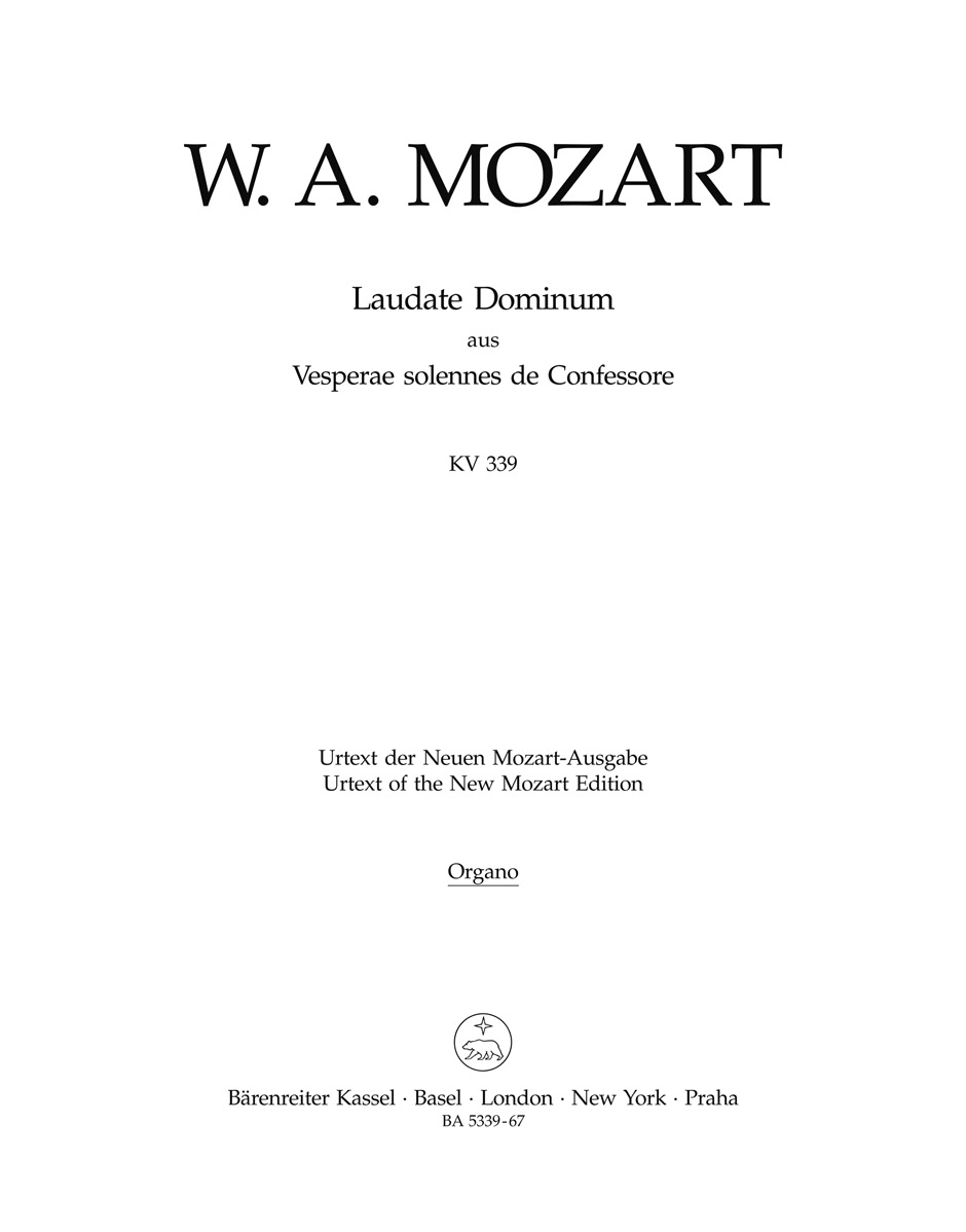 Wolfgang Amadeus Mozart: Laudate Dominum K.339: Mixed Choir: Part