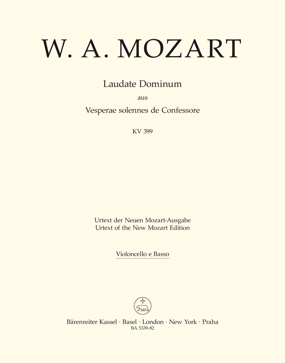 Wolfgang Amadeus Mozart: Laudate Dominum K.339: Cello & Double Bass: Part