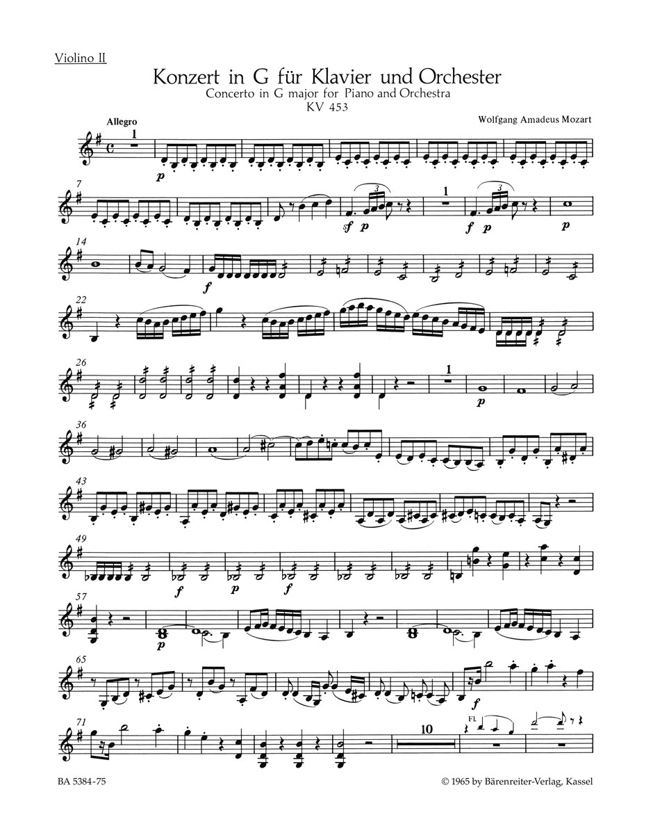 Wolfgang Amadeus Mozart: Piano Concerto No.17 In G K.453: Piano: Part