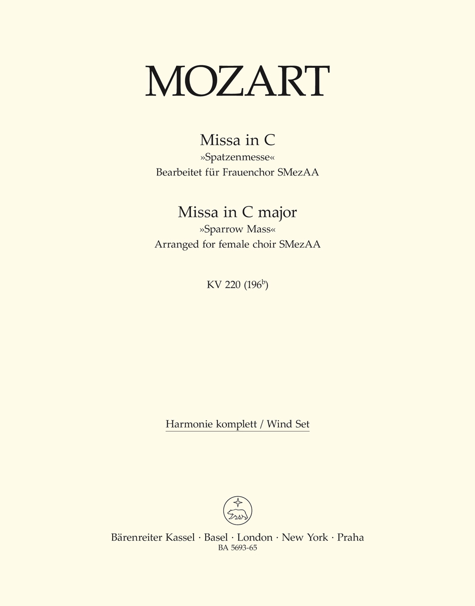 Wolfgang Amadeus Mozart: Missa Brevis In C K.220 Sparrow-Mass: Mixed Choir: