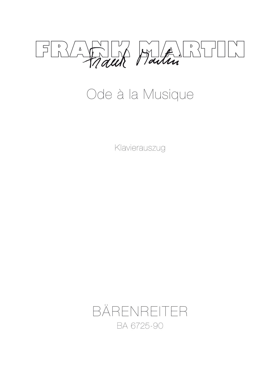 Frank Martin: Ode a la Musique: SATB: Vocal Score