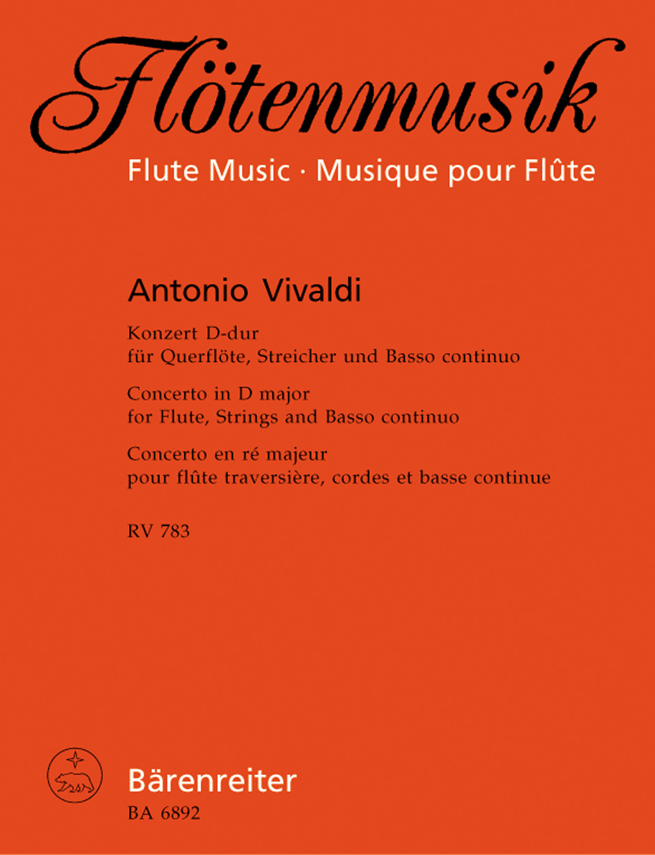 Antonio Vivaldi: Concerto For Flute In D RV783 (Score & Parts): Flute: