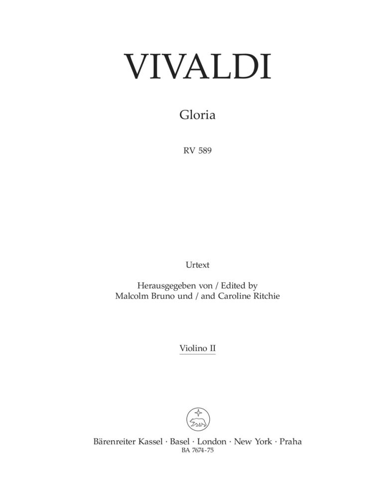 Antonio Vivaldi: Gloria RV 589 (Violin II): Mixed Choir: Part