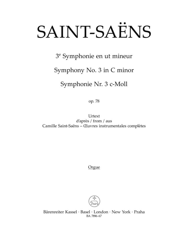 Camille Saint-Saëns: Symphony No.3 In C Minor Op.78 - Organ: Orchestra: Part