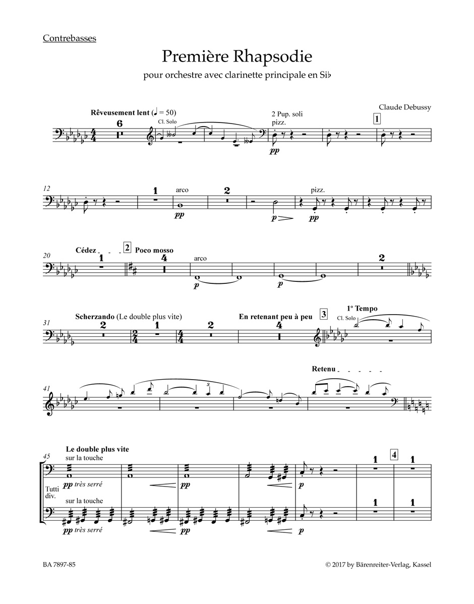 Claude Debussy: Premire Rhapsodie: Orchestra: Part