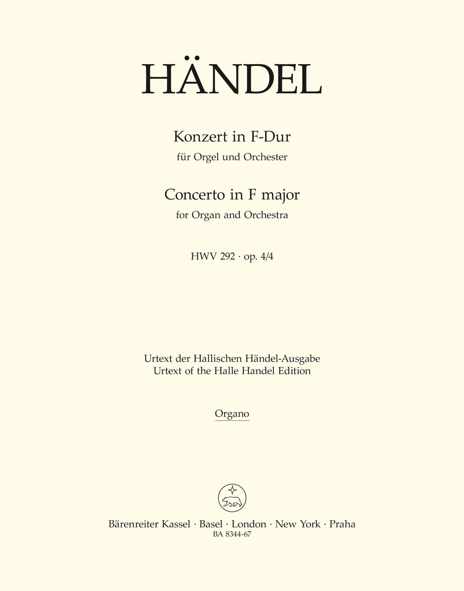 Georg Friedrich H�ndel: Konzert In F-Dur F�r Orgel Und Orchester: Organ: Part