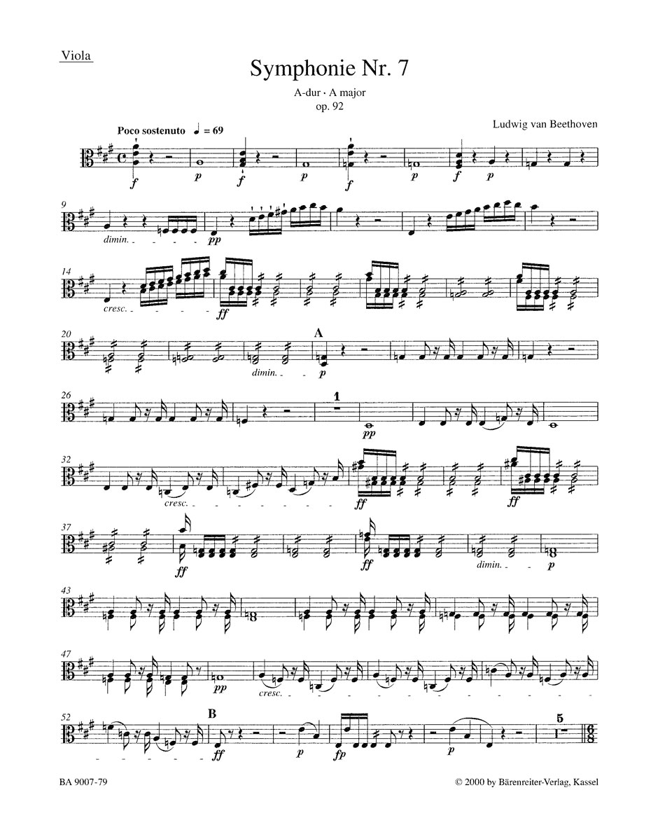 Ludwig van Beethoven: Symphony No.7 In A Major Op.92: Orchestra: Part