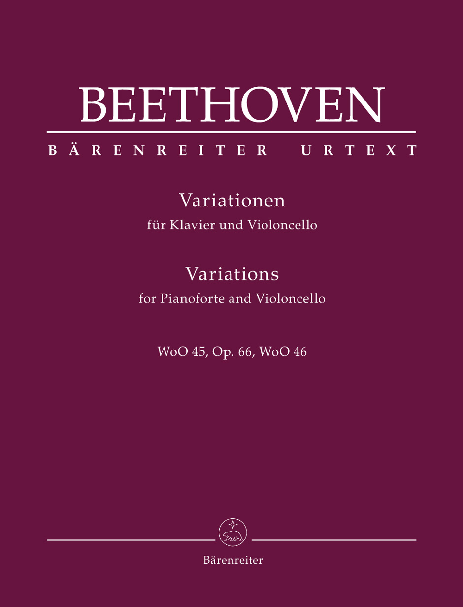 Ludwig van Beethoven: Variations For Pianoforte And Violoncello: Cello: Score