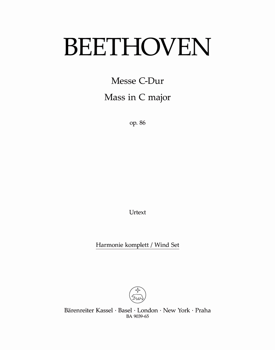 Ludwig van Beethoven: Mass In C Op.86: Mixed Choir: Parts