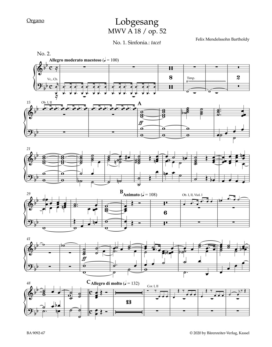 Felix Mendelssohn Bartholdy: Lobgesang / Hymn of Praise op. 52 MWV A 18: