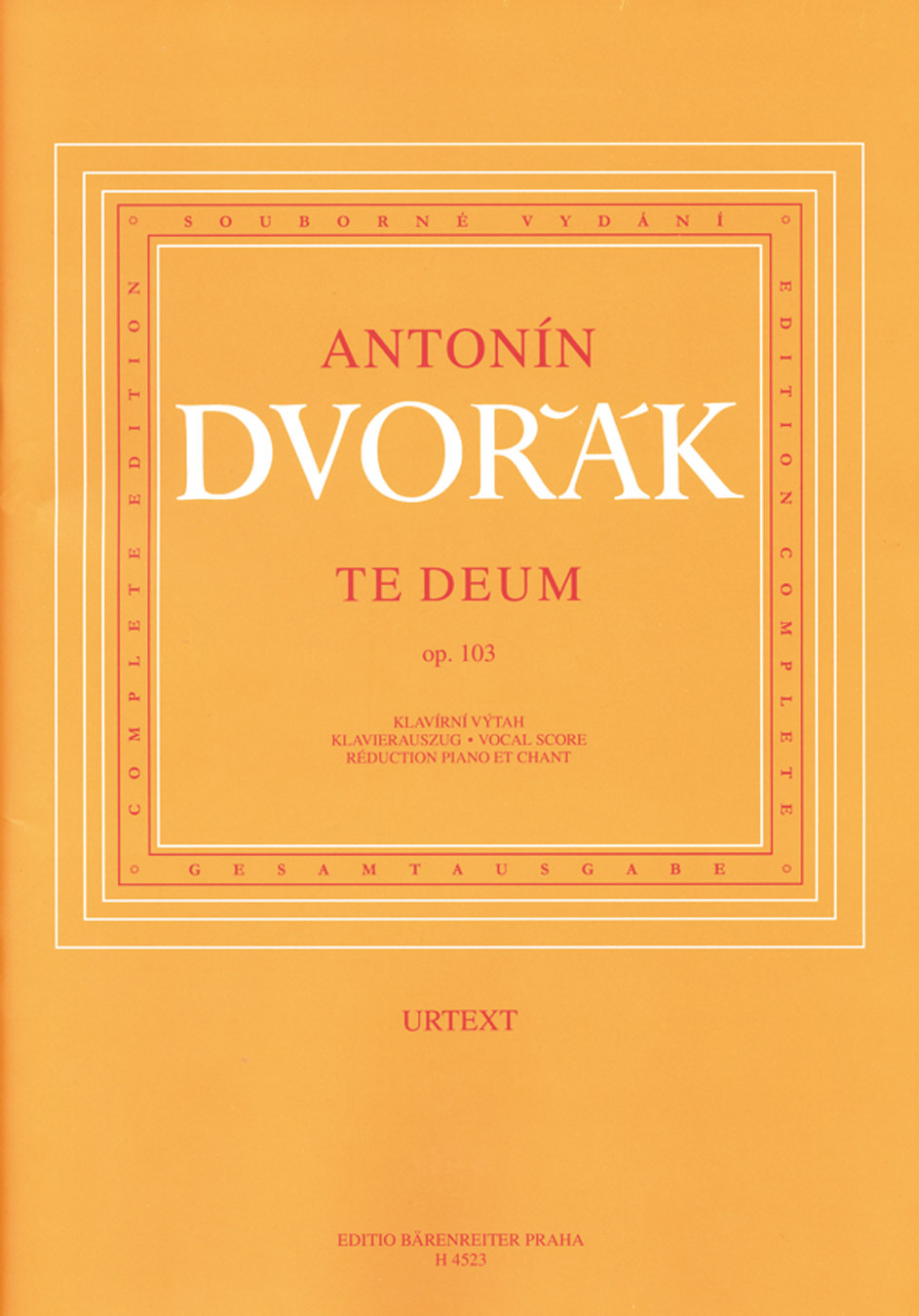 Antonn Dvo?k: Te Deum Op.103: Mixed Choir: Vocal Score