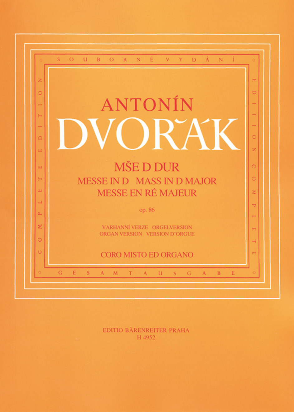 Antonn Dvo?k: Mass: Mixed Choir: Score
