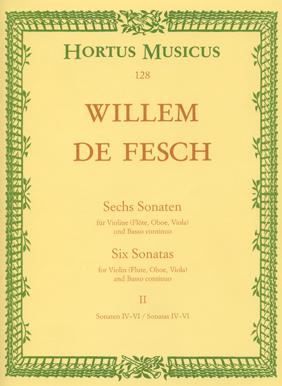 Willem de Fesch: Six Sonatas for Violin: Violin: Score and Parts