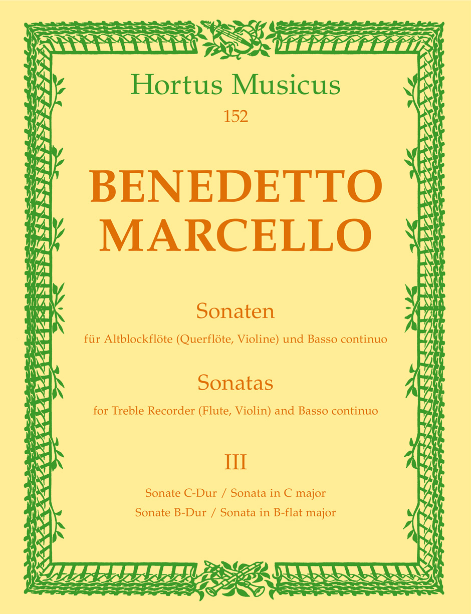 Benedetto Marcello: Sonaten 3 C Bes Op.2: Recorder: Instrumental Album
