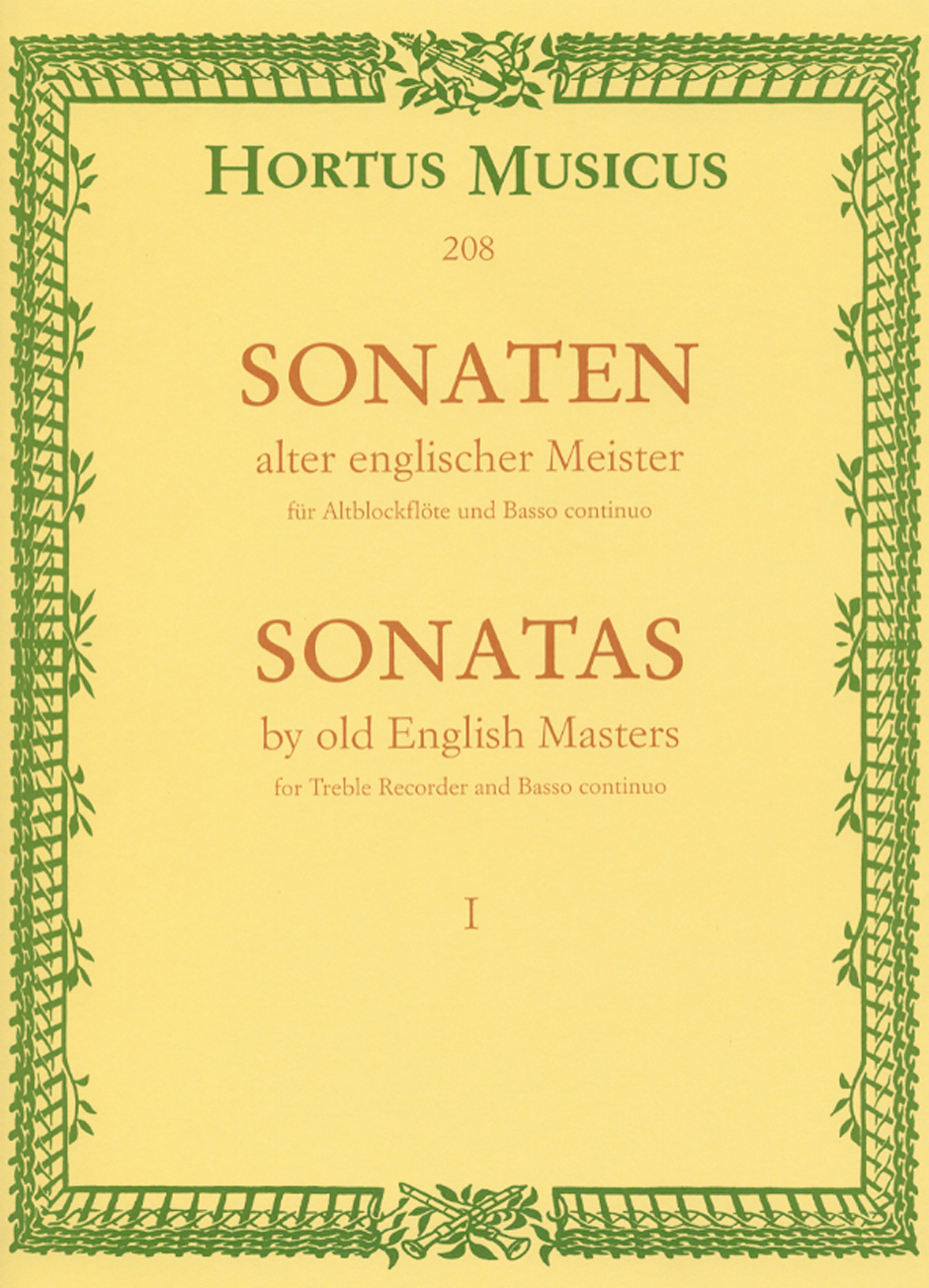 Sonaten Alter Englischer Meister 1: Treble Recorder: Score and Parts