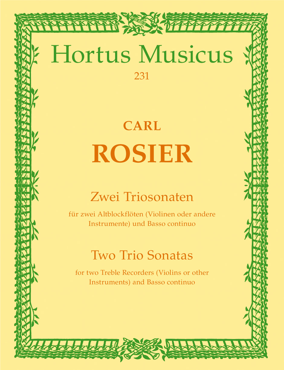 Zwei Triosonaten fr zwei Altblockflten/BC: Treble Recorder: Score and Parts