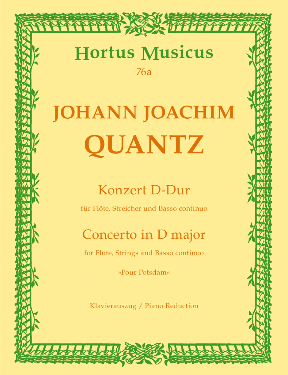 Johann Joachim Quantz: Konzert D Dur Pour Postdam Fl Str Und Bc: Flute: