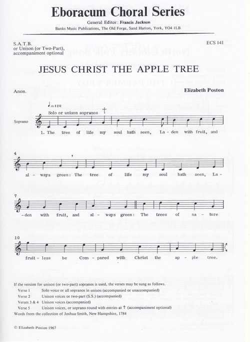 Jesus Christ The Apple Tree: SATB: Vocal Score