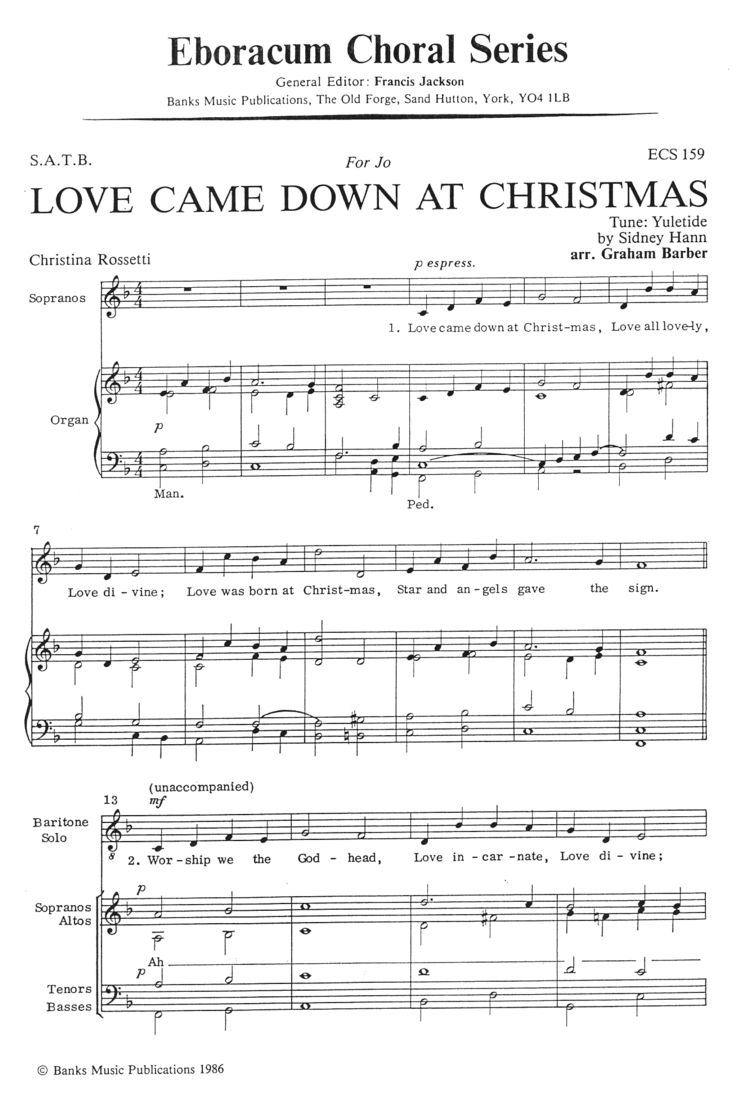 Sydney Hann: Love Came Down At Christmas: SATB: Vocal Score