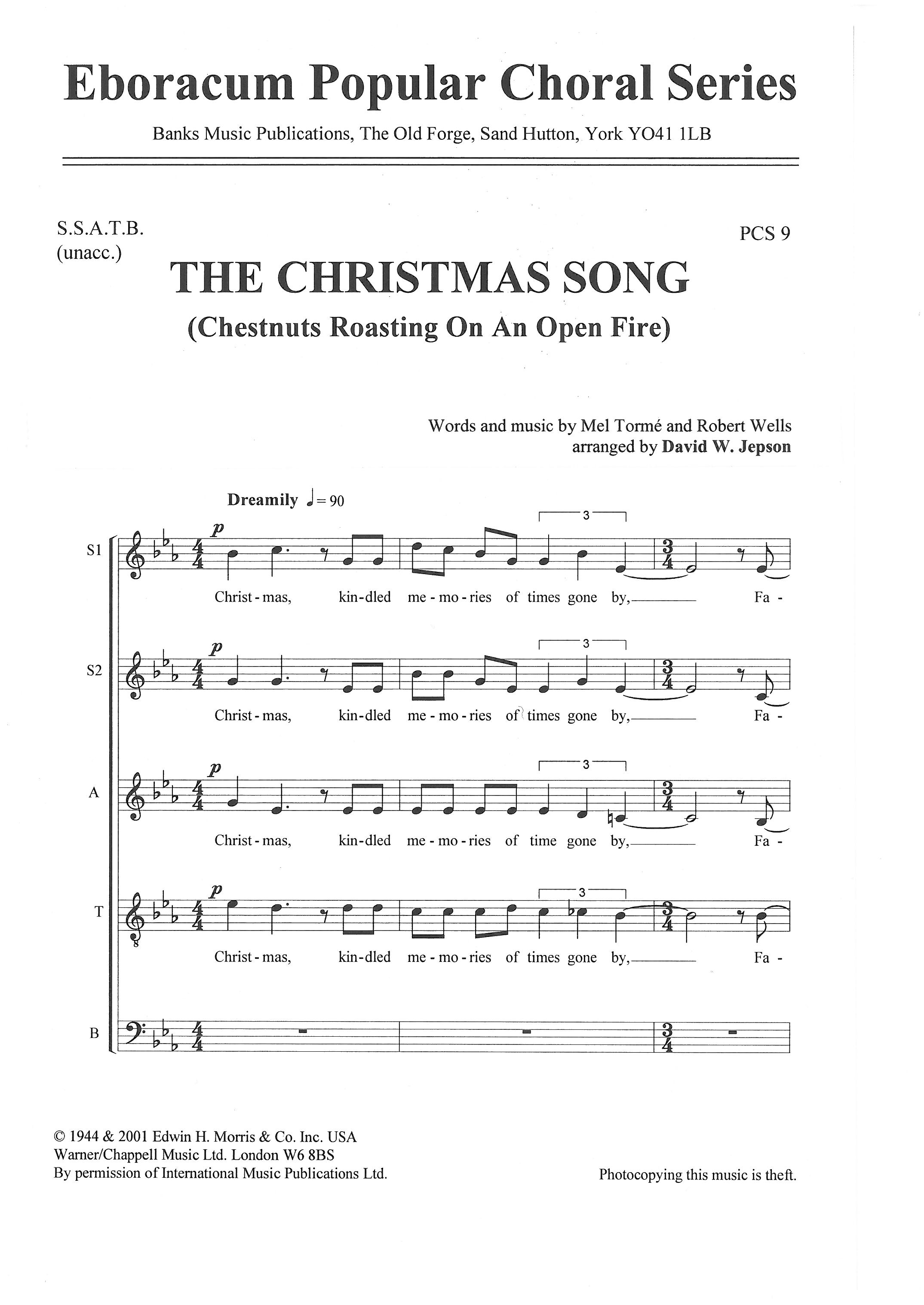 Mel Torme R. Wells: The Christmas Song: SATB: Vocal Score