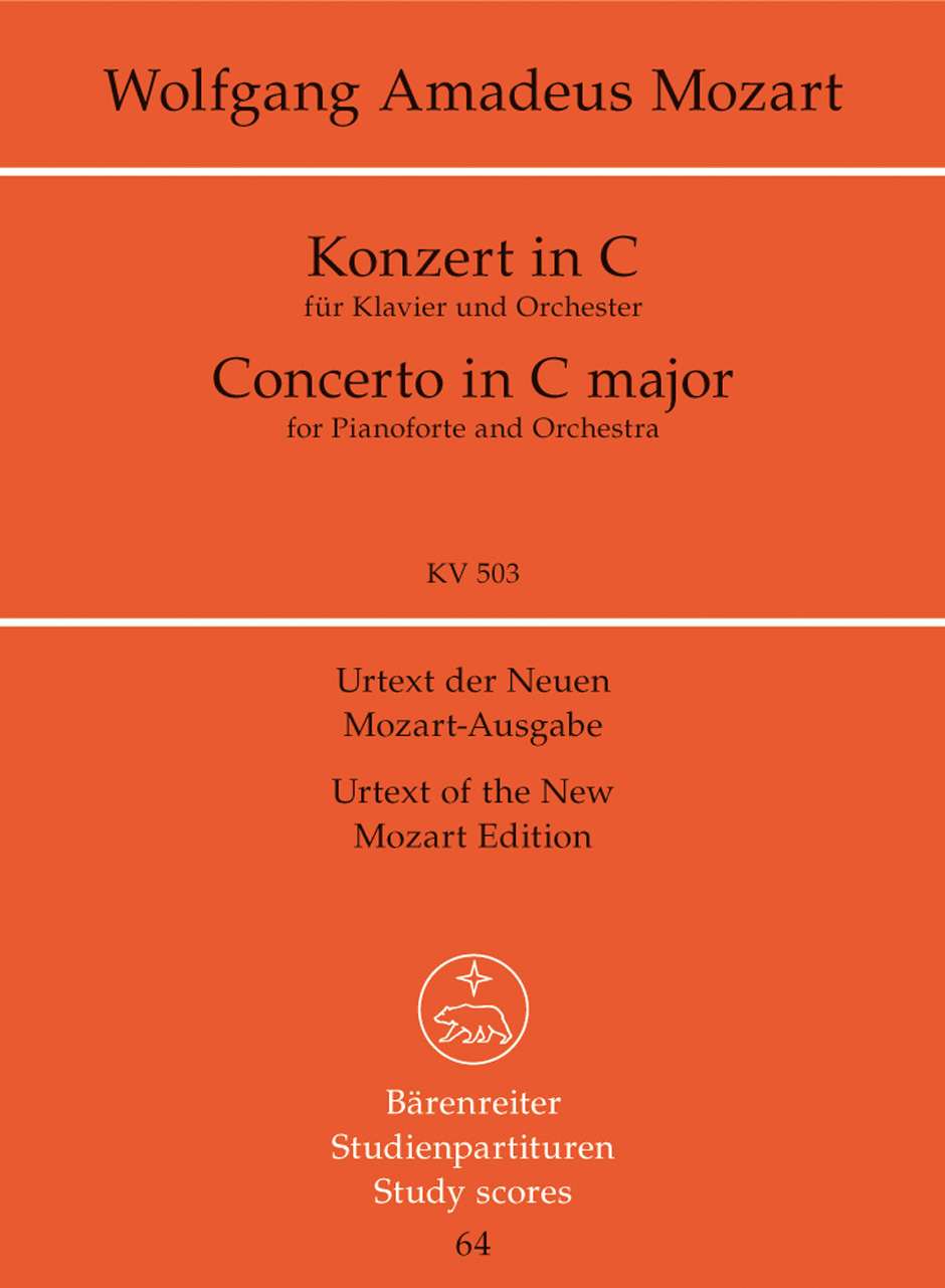 Wolfgang Amadeus Mozart: Piano Concerto No.25 In C K.503: Piano: Study Score
