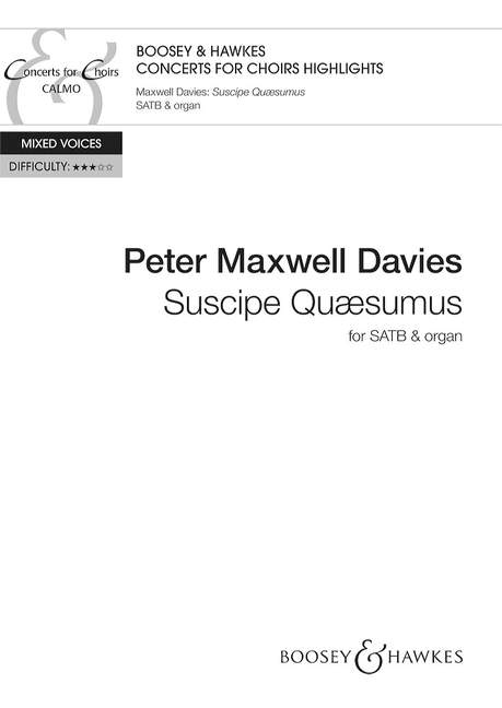 Peter Maxwell Davies: Suscipe Quaesumus: SATB: Vocal Score