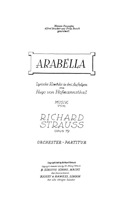 Richard Strauss: Arabella op. 79: Opera
