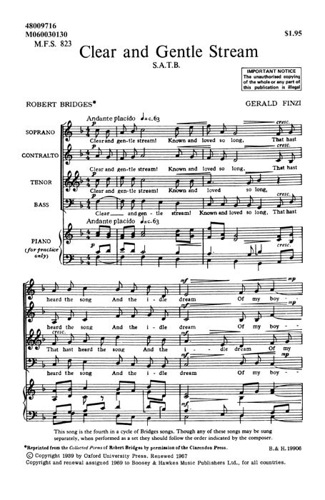 Gerald Finzi: Seven Poems of Robert Bridges op. 17/4: SATB: Vocal Score