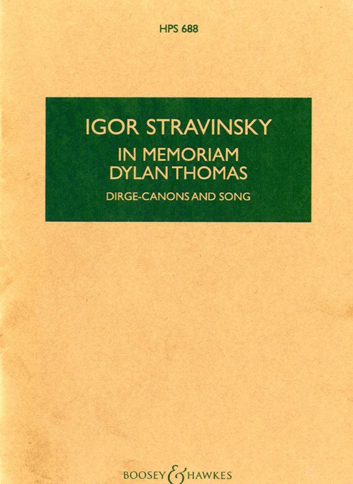 Igor Stravinsky: In memoriam Dylan Thomas: Tenor: Study Score