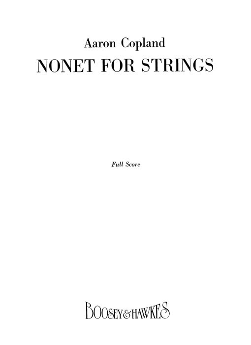 Aaron Copland: Nonet for Strings: String Ensemble