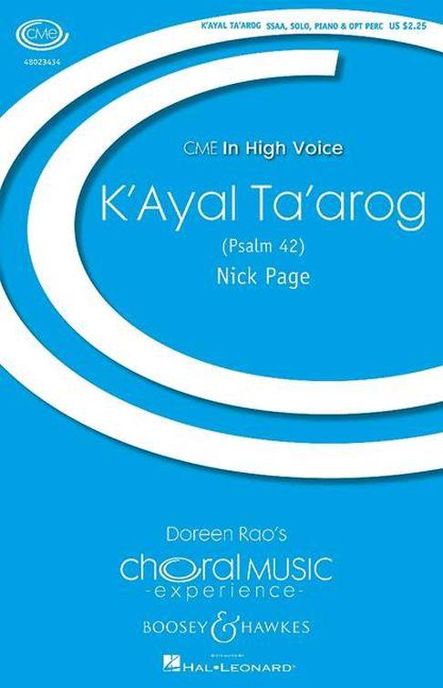Nick Page: K'Ayal Ta'arog: SSAA: Vocal Score