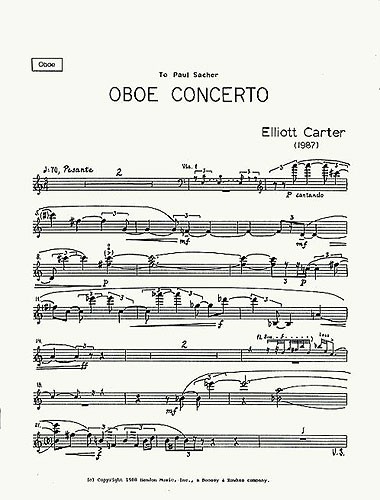 Elliott Carter: Oboenkonzert: Oboe: Part