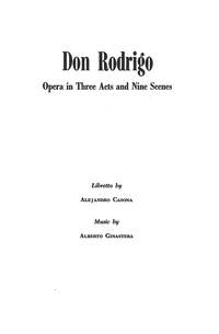 Alberto Ginastera: Don Rodrigo op. 31: Opera