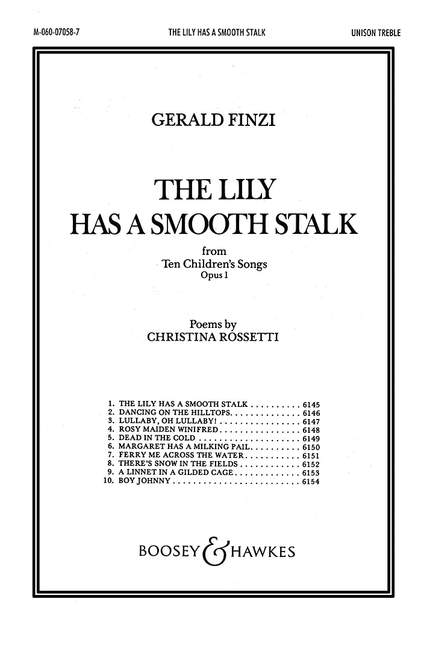 Gerald Finzi: Ten Children's Songs op. 1/1: Unison Voices