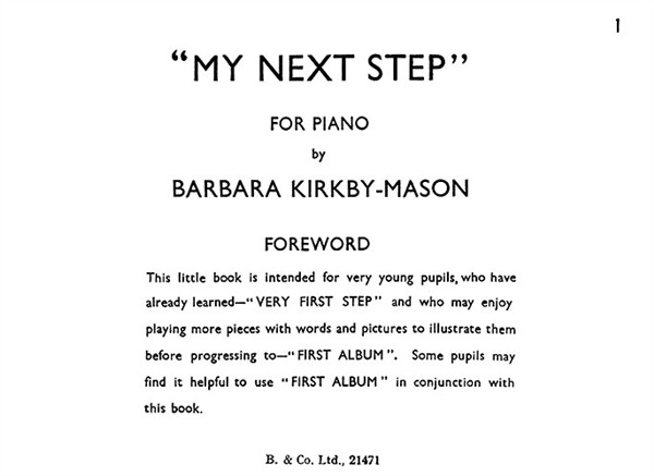 Barbara Kirkby-Mason: My Next Step Easy: Piano: Instrumental Album