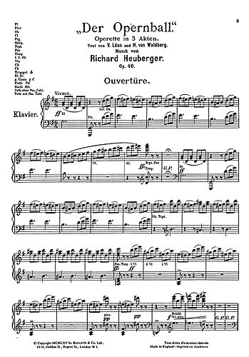 Richard Heuberger: The Opera Ball (Vocal Score): Opera: Vocal Score