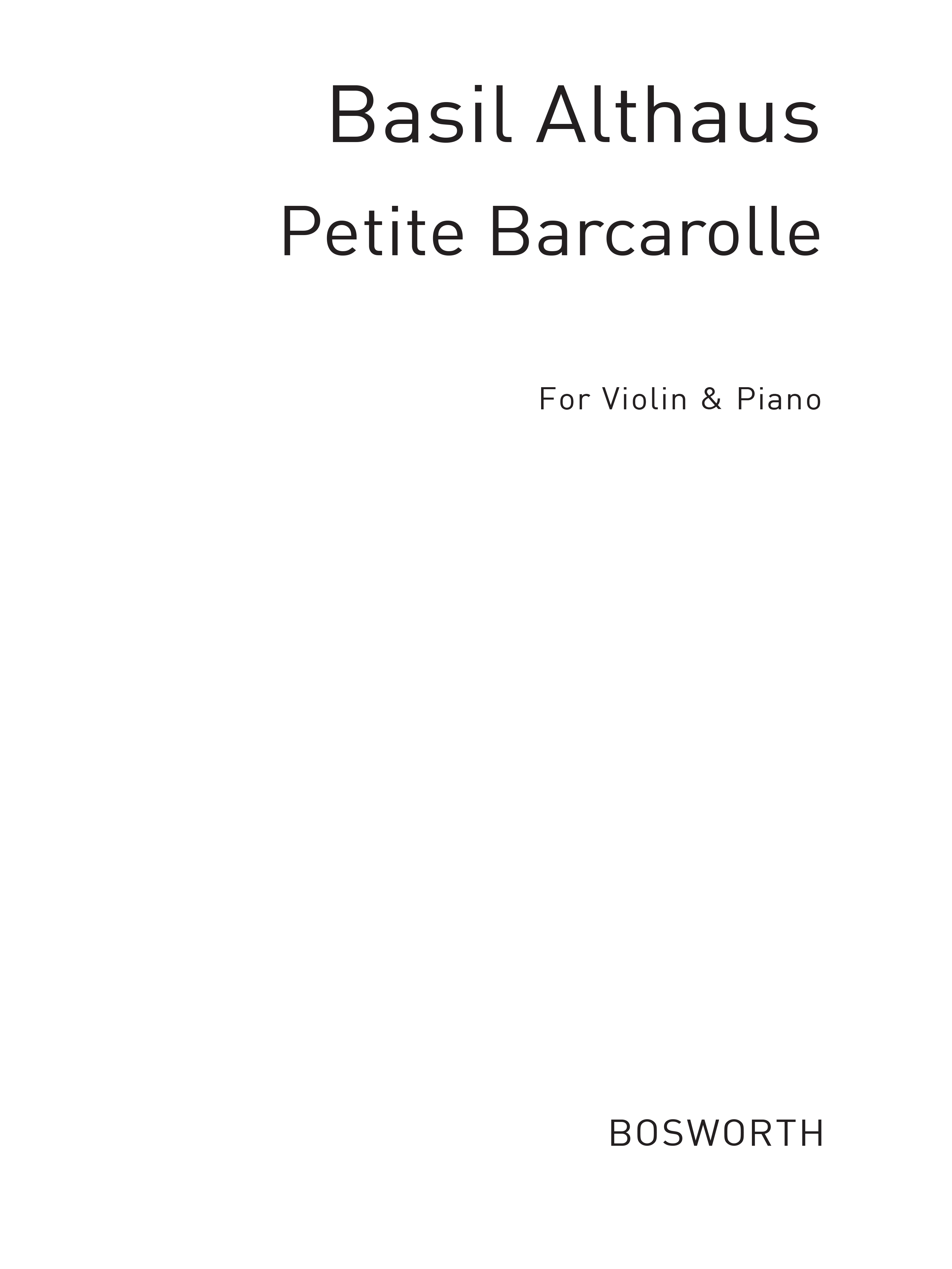 Petite Barcarolle: Violin: Instrumental Work