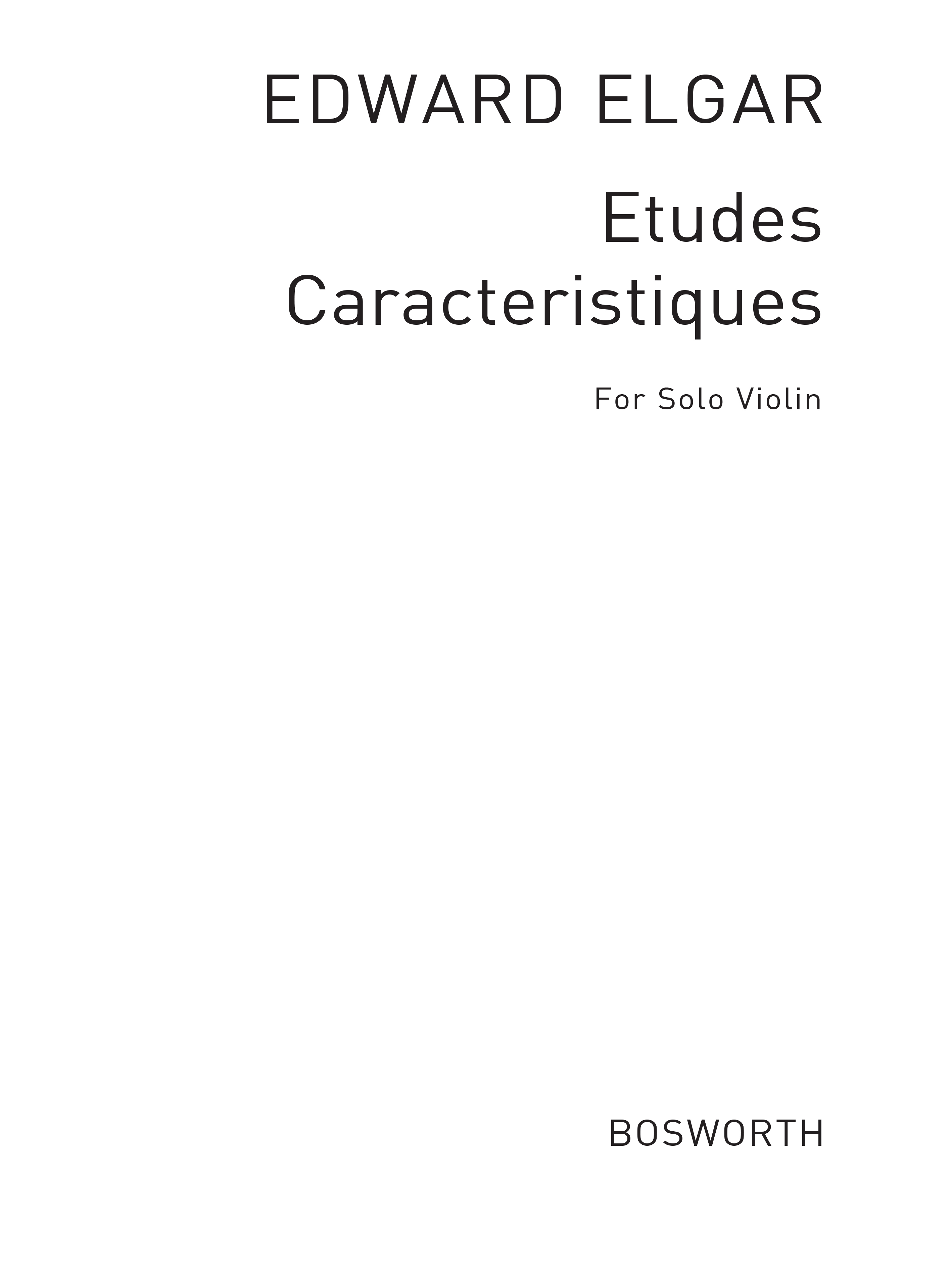 Edward Elgar: Etudes Caracteristiques For Violin Op.24: Violin: Instrumental